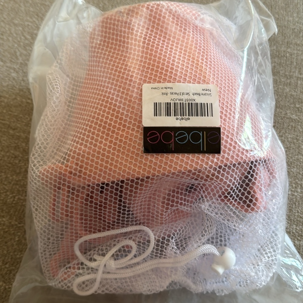 ELBEBE Silicone Baby Beach Toy Pink Set of 8 - Picture 3 of 3